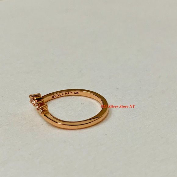 Pandora Rose Gold Tiara Wishbone Ring 188282 CZ - Picture 2 of 8